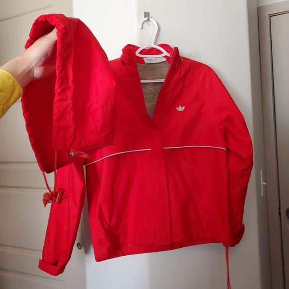 Adidas 80's Vintage Red 2PC Hooded Jacket & Joggers Tracksuit - Picture 8 of 16